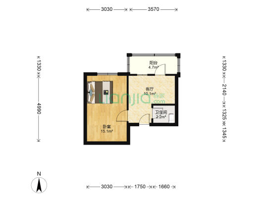 三育里 1室1厅1卫 26平方