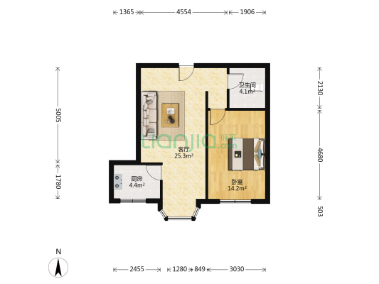 此房满五，集中供暖，交通便利，停车方便-户型图