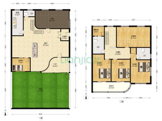 毓园小区 4室1厅3卫 220平方