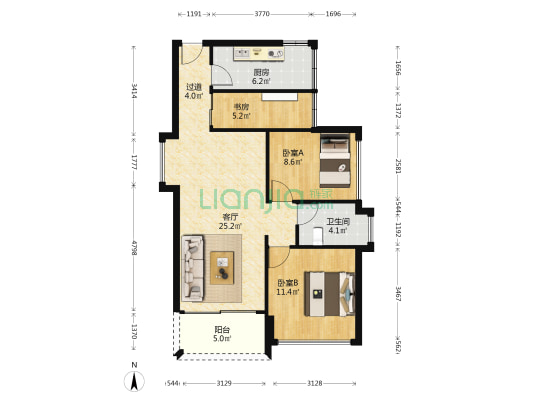裕豪轩 3室1厅1卫 81平方