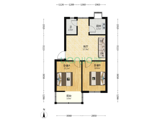 中共南宁市委党校教职工生活区 2室1厅1卫 70平方