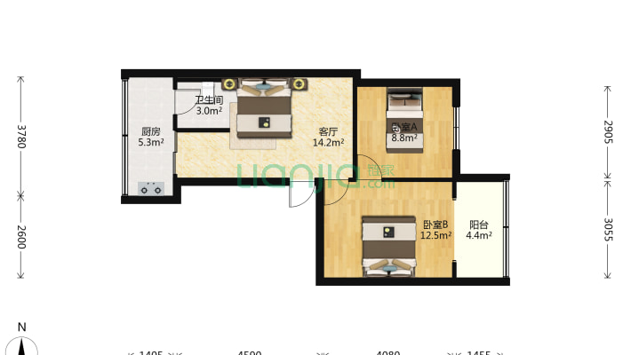 建设北村57号二手房实景图