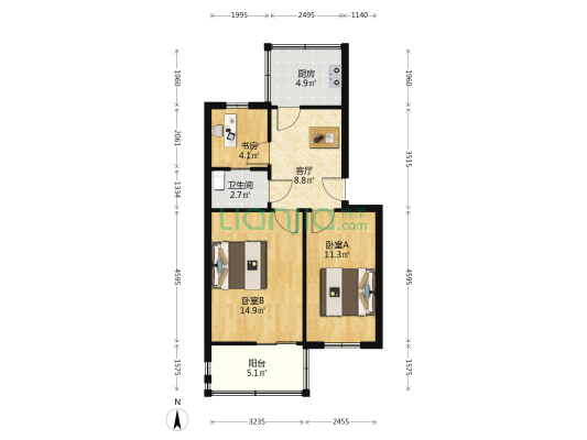 额头湾社区 3室1厅1卫 59平方