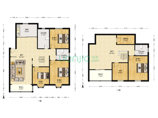 长盛花园 5室2厅3卫 193平方