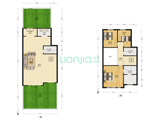中海国际公园城鸣湖苑 3室1厅3卫 181平方