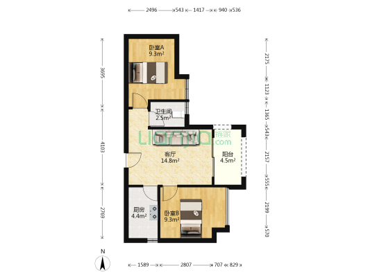 远丰贵府 2室1厅1卫 56平方