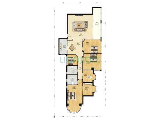 烟草大厦 5室2厅2卫 189平方