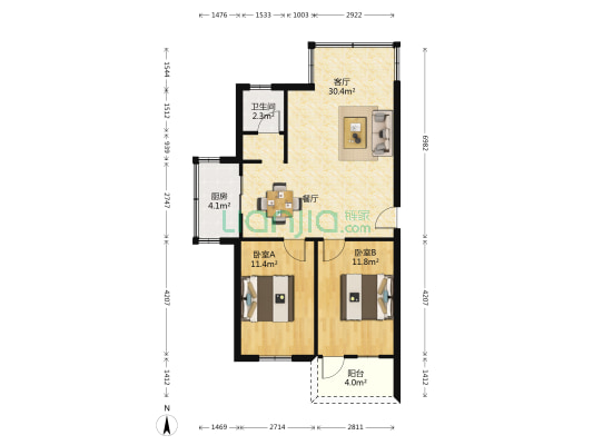 沙太南路 2室1厅1卫 79平方