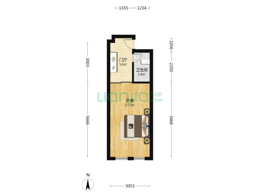爱地商务楼 1室0厅1卫 43平方