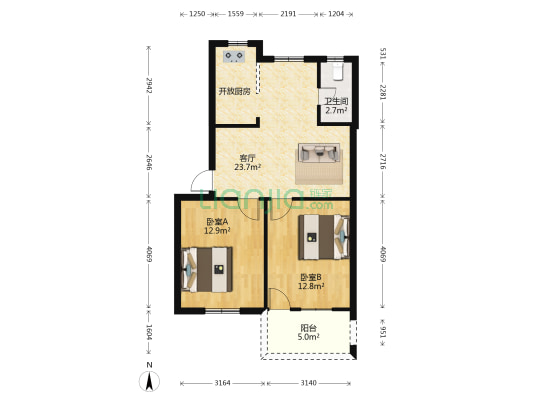 江厝路16号 2室1厅1卫 71平方