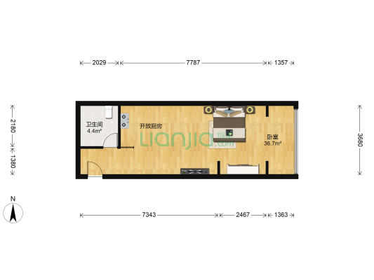 长岛壹号 1室0厅1卫 59平方