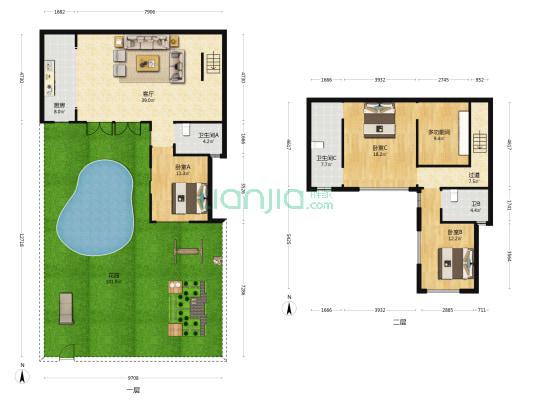绿地智慧公园城 4室1厅3卫 156平方