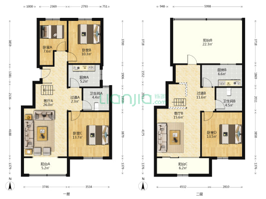 万福莱公馆 4室2厅2卫 200平方