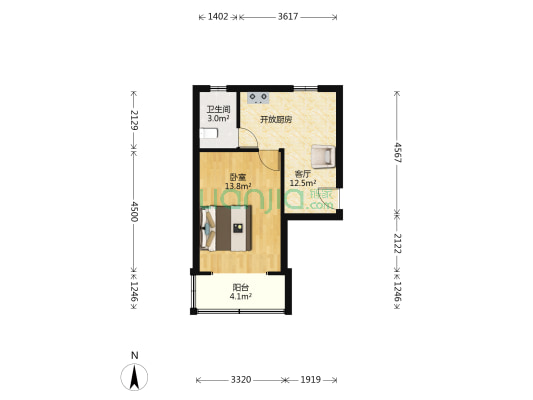 甬港小区 1室1厅1卫 40平方