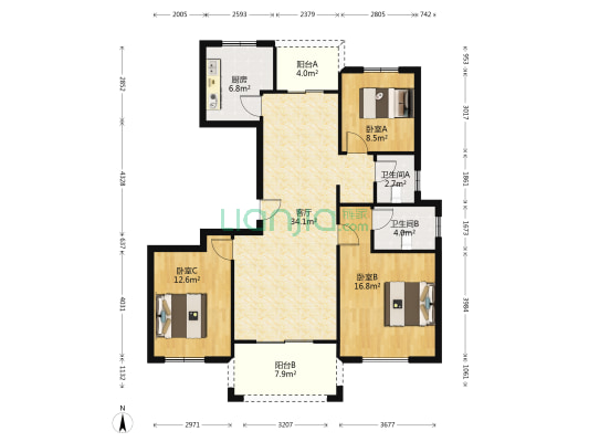 檀溪茗园 3室1厅2卫 123平方