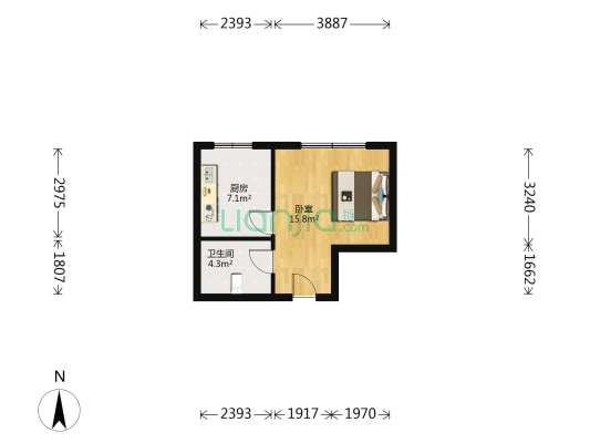博泰公寓 1室0厅1卫 38平方