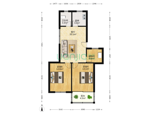 南司弄25号 2室1厅1卫 76平方