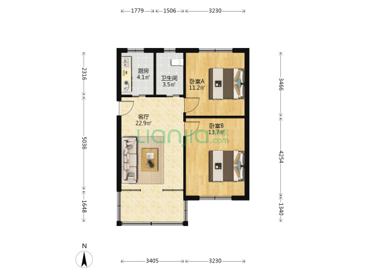 常福三区第二教工住宅小區 2室1厅1卫 69平方