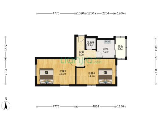 长春路（白云新村商圈） 2室0厅1卫 53平方