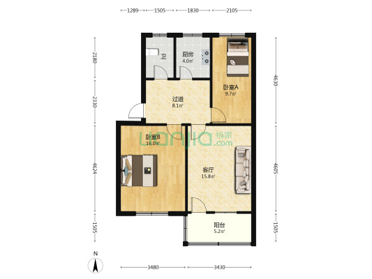东岳巷 2室1厅1卫 71平方