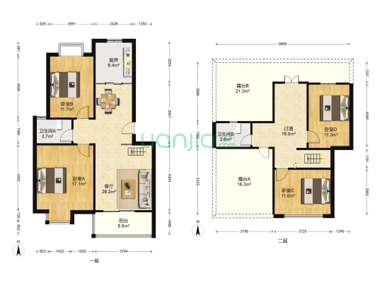 龙泰御景湾 4室1厅2卫 137平方