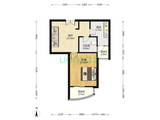 漕河景苑 1室1厅1卫 59平方