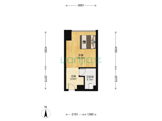 福雷德广场艾肯金座 1室0厅1卫 39平方