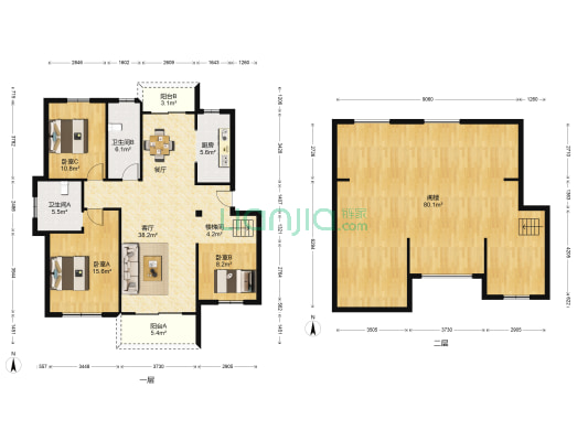 秀山美苑 3室1厅2卫 120平方