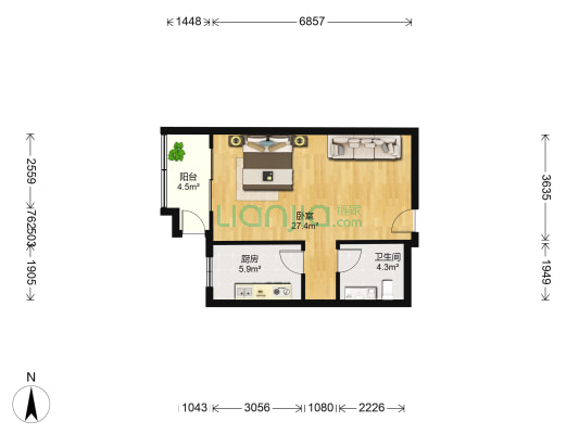 安逸居小区 1室0厅1卫 53平方