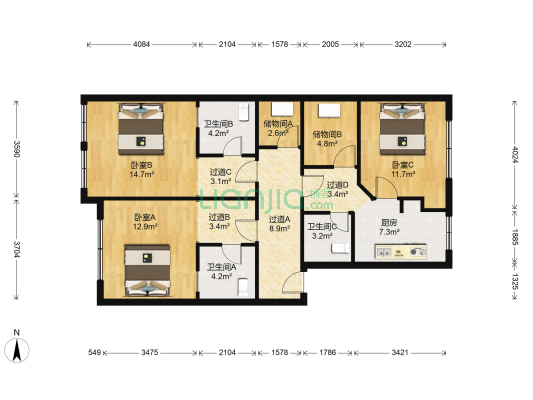 建业中路51号 3室0厅3卫 106平方