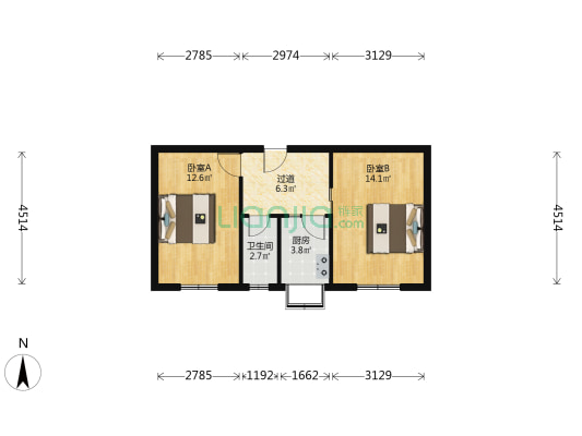 郑州油漆厂家属院北区 2室0厅1卫 51平方