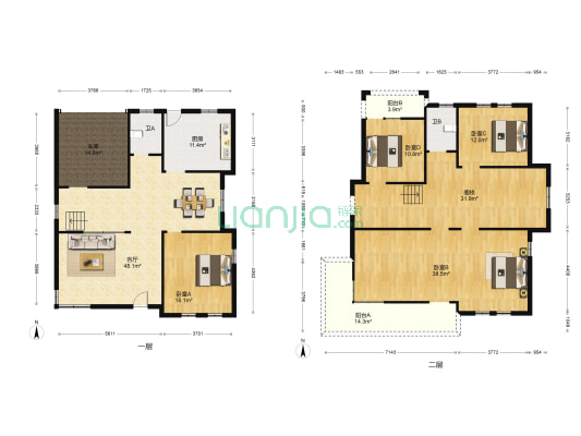 紫藤花苑 4室1厅2卫 226平方