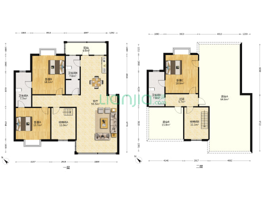 农机局宿舍 3室1厅3卫 188平方