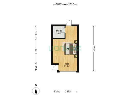 狮峰路104号 1室0厅1卫 50平方