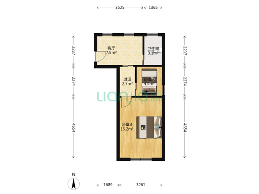 松园弄 2室1厅1卫 42平方