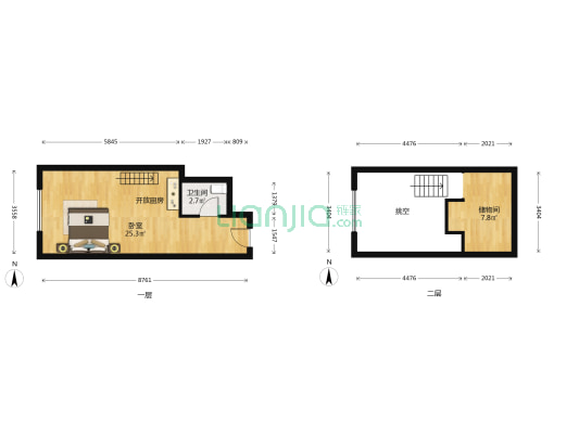 钻石公馆 1室0厅1卫 44平方