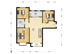 鸿坤理想湾静装修三居室，南北通透，拎包入住，有车位-涿州鸿坤理想湾南区户型图