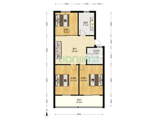 永康公寓(丹阳市) 3室1厅1卫 100平方