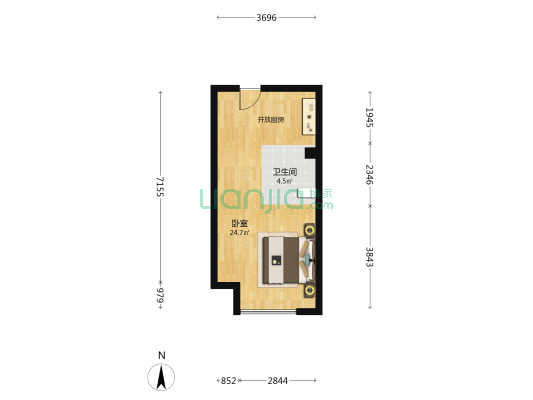 和记大合城 1室0厅1卫 45平方