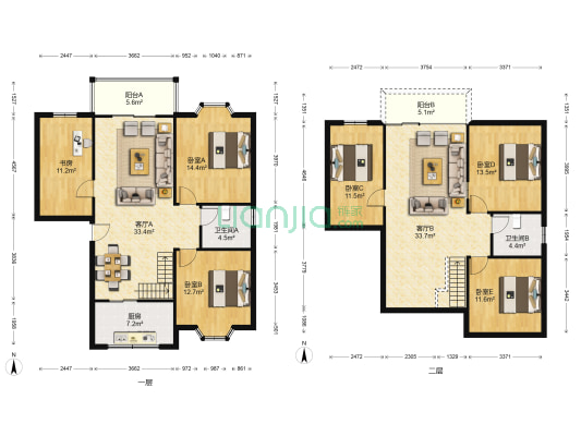 凤凰城家家景园二期 6室2厅2卫 163平方