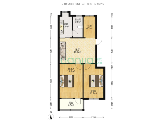 胜利路28号 3室1厅1卫 77平方