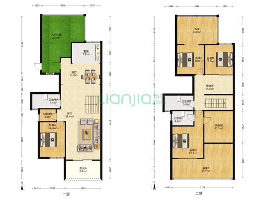 金源新天地 6室2厅3卫 180平方