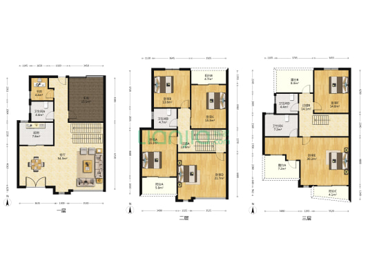 蓝波湾景苑 7室1厅4卫 263平方