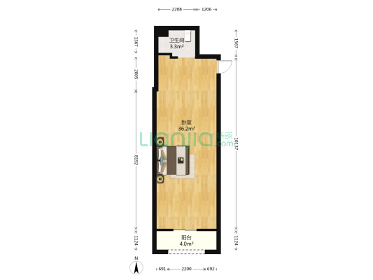 金尚俊园二期 1室0厅1卫 64平方