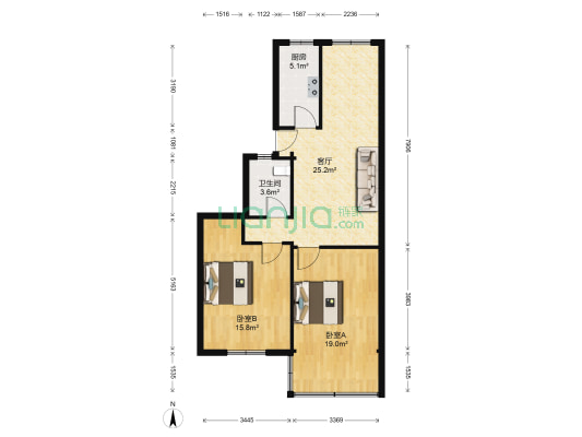 长虹弄 2室1厅1卫 86平方