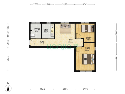 雪松新城C区 2室1厅1卫 69平方