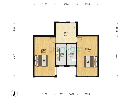 汽配厂商住楼 2室1厅1卫 70平方