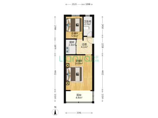 大方巷 2室0厅1卫 42平方