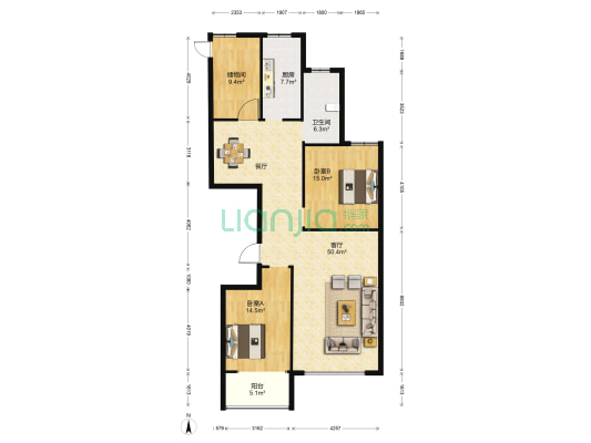 舒心园小区 2室1厅1卫 154平方
