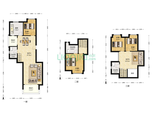 新世界嘉云府 4室2厅3卫 163平方
